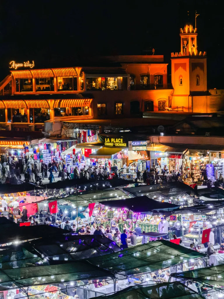 emaa el-Fnaa after sunset view