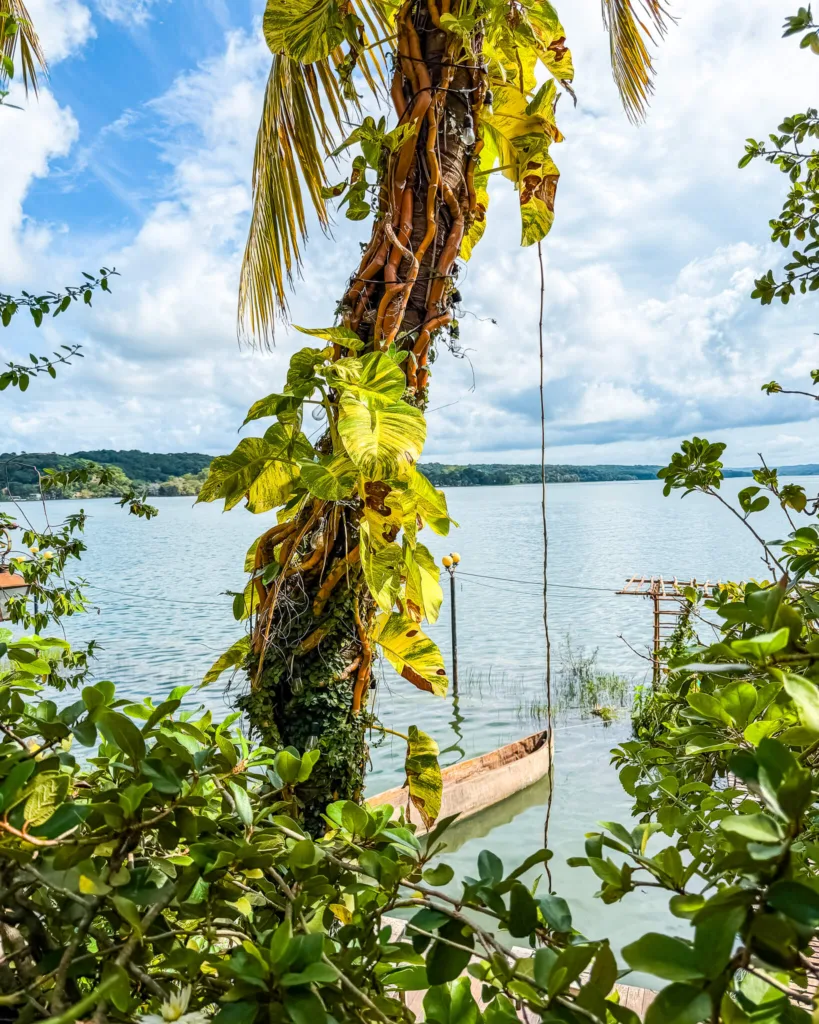 View of Lake Peten from Maracuya Restauant