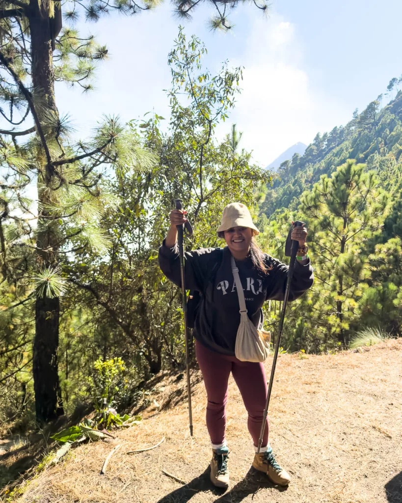 Short hike to Acatenango base camp after 4x4 ride