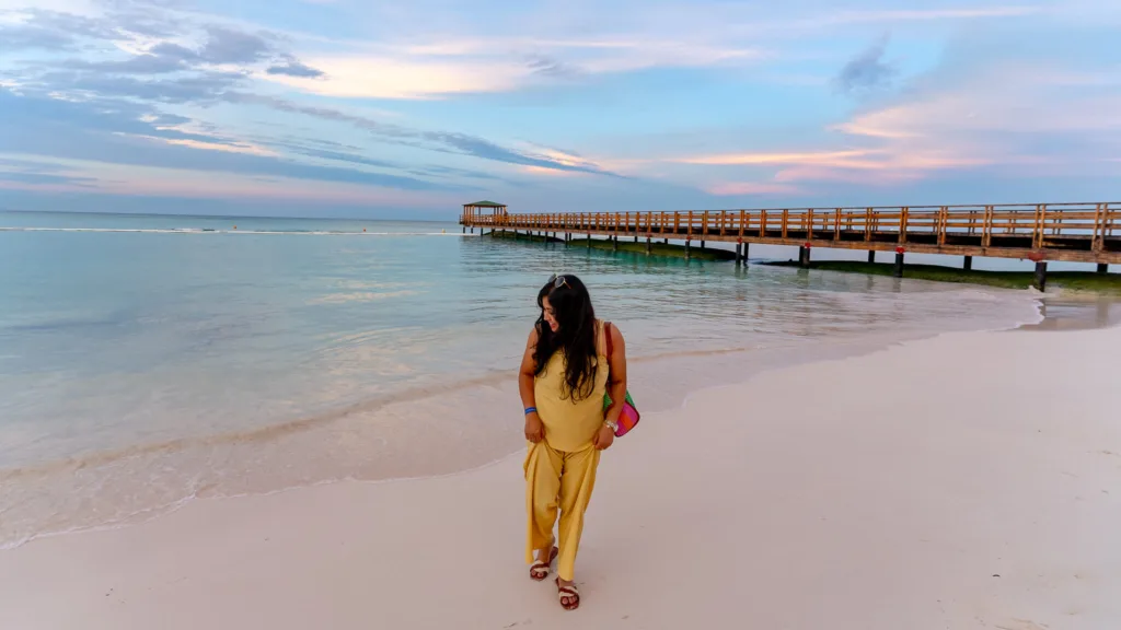 Me enjoying Sunset by the beach at impressive punta cana